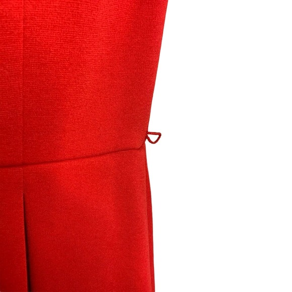 Calvin Klein Women's Dress Red‎ Black Pleated Midi Career Sleeveless Size 4 - Picture 5 of 8